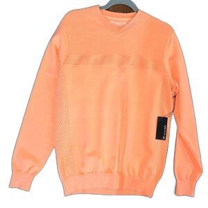 Travis Mathew Heather Flamingo V-Neck Golf Sweater Men’s L Soft Knit NWT